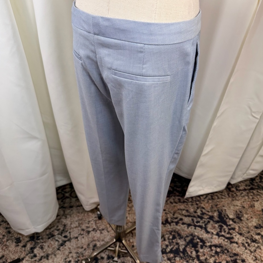NWT Zara Light Blue Twill Cigarette Slim Leg Cropped Pants Size 4 - Picture 14 of 16